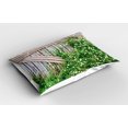 thumbnail image 2 of Ambesonne Rural Pillow Sham 2 Pack, Summer Themed Backyard Image, 36"x20", Pale Brown and Green, 2 of 3