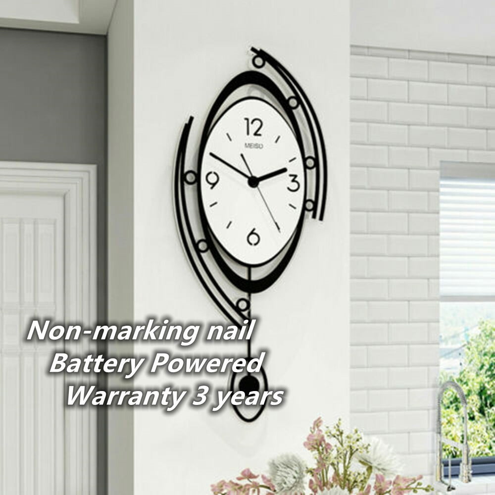 Modern Wall Clock Silent Quartz Movement 9.8*23 in Round for Use as a Wall Clock and Wall Decoration in Bedrooms, Dining Rooms, Living Rooms