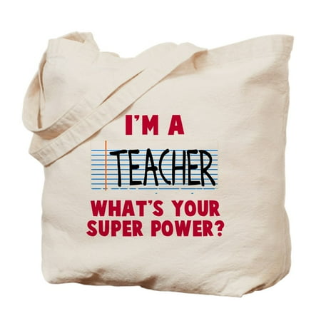 I'm A Teacher Super Power - Natural Canvas Tote Bag, Cloth Shopping Bag