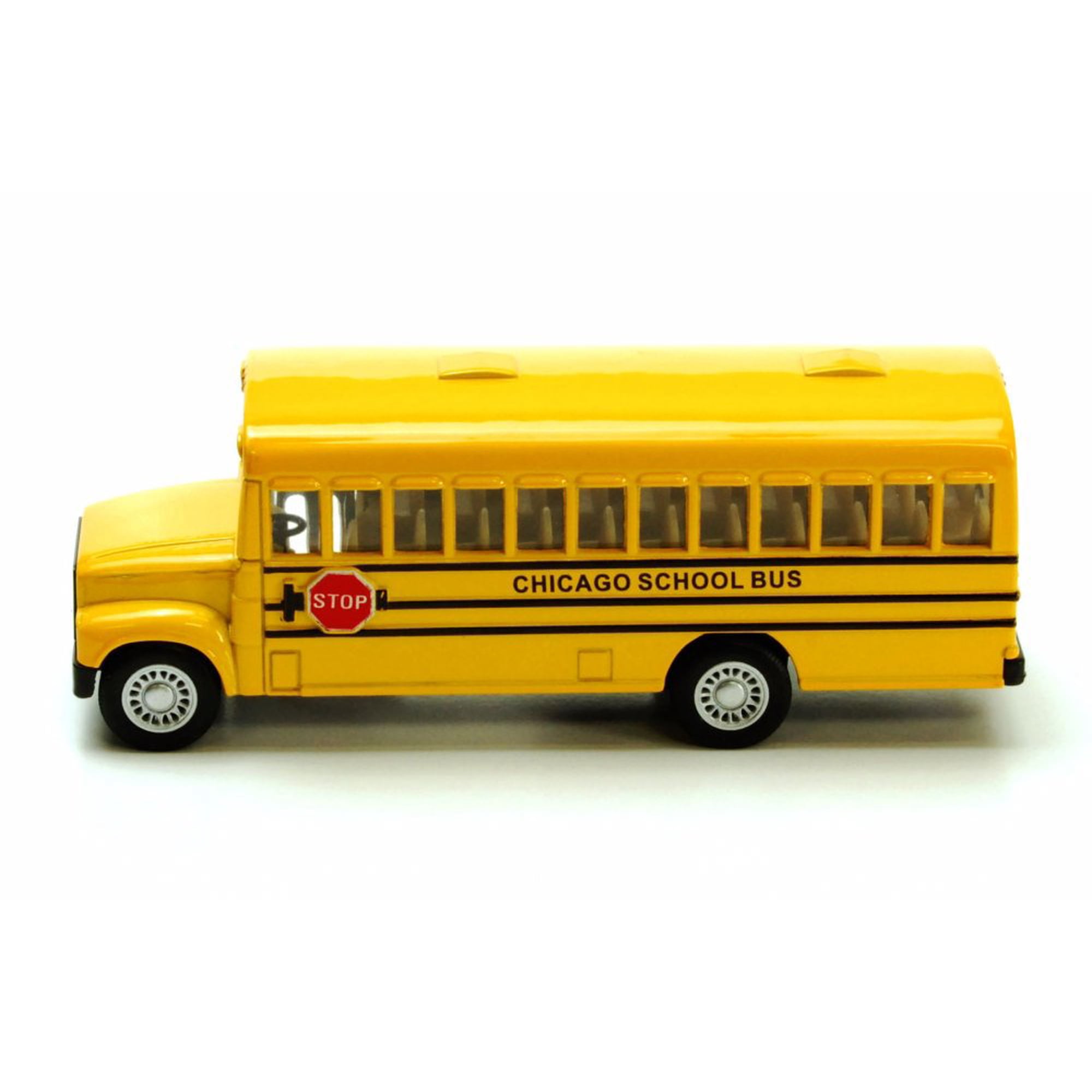 Chicago School Bus, Yellow - Kinsmart 5107GC - 5" Diecast Model Toy Car (Brand New, but NOT IN BOX)