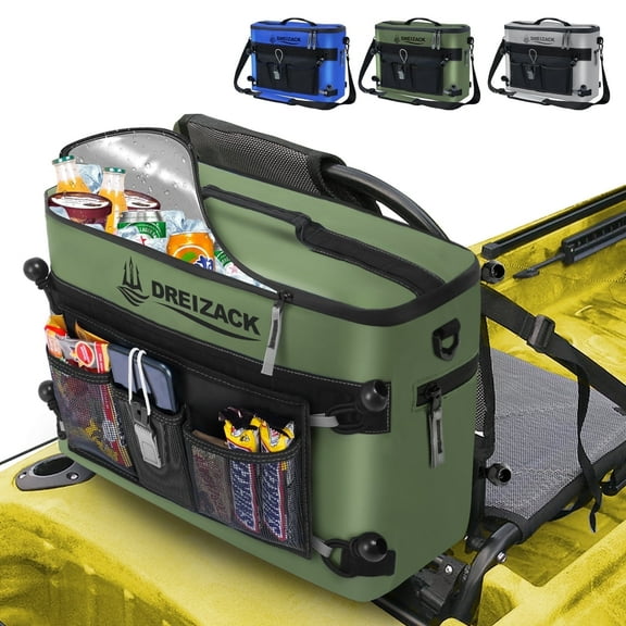 Dreizack Kayak Cooler Behind Seat Waterproof Cooler for Kayaking,Paddle Board Cooler Compatible with Lawn-Chair Seat Kayak Accessories Cooler Bag Kayak Cooler Tow Behind for Camping Fishing