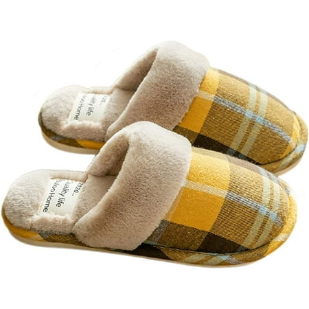 

DanceeMangoo Women s House Fur Slippers Warm Plush Memory Foam Shoes Indoor and Outdoor