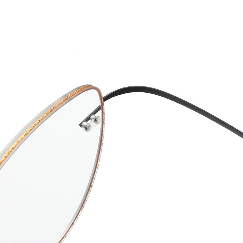 3 Pairs of Women Bling Glitter Around Rimless Flexible Cat Eye Reading Glasses 3.50 Ladies Anti-blue Light Red Titanium Alloy Readers 3.50 Strength