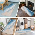 thumbnail image 6 of Abstract Oil Washable Runner Rugs 2'x6', Painting Style Blue Beige Gradient Wave Beach Low Pile Throw Entryway Rug Non-Slip Sturdy Edge Binding Carpet for Indoor Bedside Entrance Bedside, 6 of 9