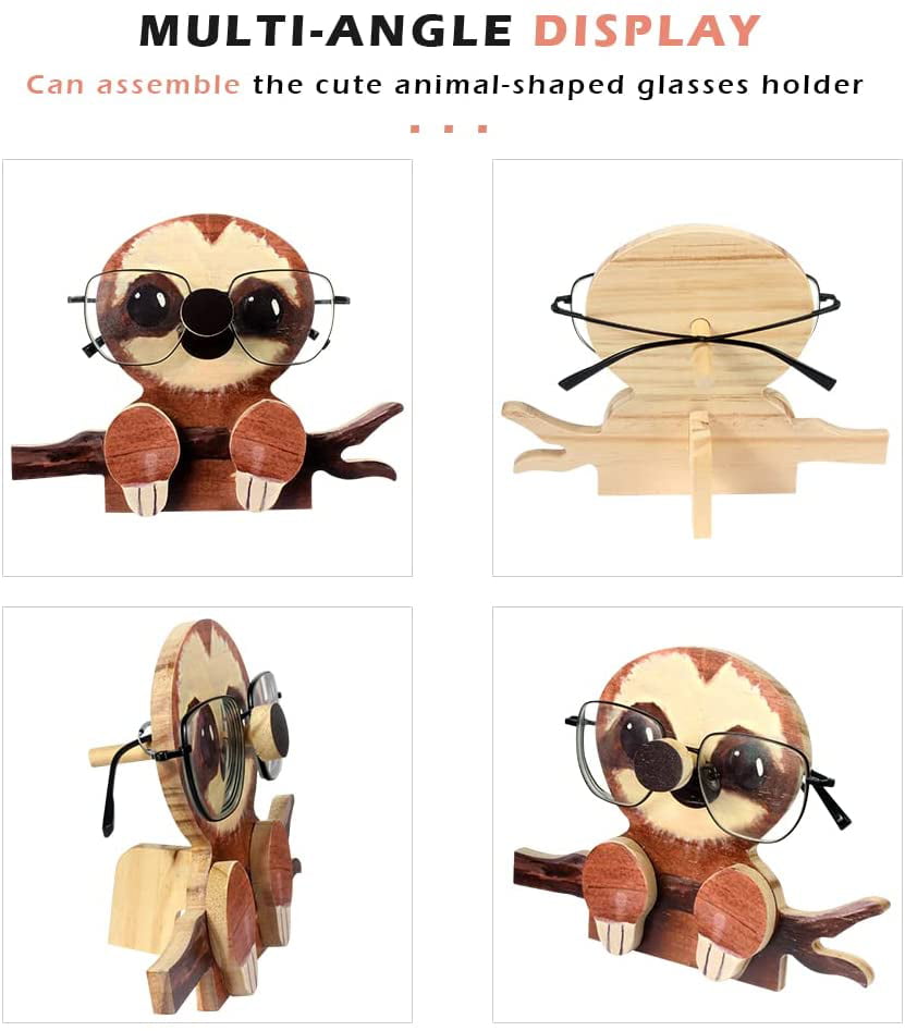 Cute Creative Animal Glasses Holder,Fun Eyeglass Holder Display Stands,Pet  Glasses Stand Holder,Sunglasses Display Rack,Wooden Animal Shaped Glasses