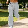 thumbnail image 4 of Bxsruta Mens Loose Fit Joggers Drawstring Waist Athletic Pants Casual Streetwear Wide Leg Trousers, 4 of 8