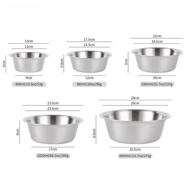Cuenco de acero inoxidable para perros, cuenco grueso para gatos, cuenco para comida para mascotas, comedero para agua para gatos