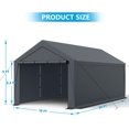 thumbnail image 7 of Frmobepts 10 x 20ft Steel Carport Heavy Duty Awning Car Canopy Tent with Side Walls for outdoor Truck Boat Car Port Party Storage,Gray, 7 of 7