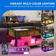 thumbnail image 4 of DEXTRUS 3-in-1 Lift Top Coffee Table with Storage, LED Lights & Built-In Power Outlets, Convertible Table for Living Room or Home Office, Brown, 4 of 11