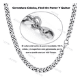 thumbnail image 3 of Collar Estilo Cubano Unisex De Acero Inoxidable Xtellar Plateado, 3 of 4