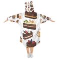 thumbnail image 2 of FORMRS Wearable Blanket Hoodie with Sleeves for Kids Cozy Flannel Sweatshirt, White Cakes Pattern, 2 of 7
