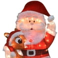 thumbnail image 2 of ProductWorks 32 In Santa and Rudolph 2D Pre Lit Fabric Christmas Decoration, 2 of 8