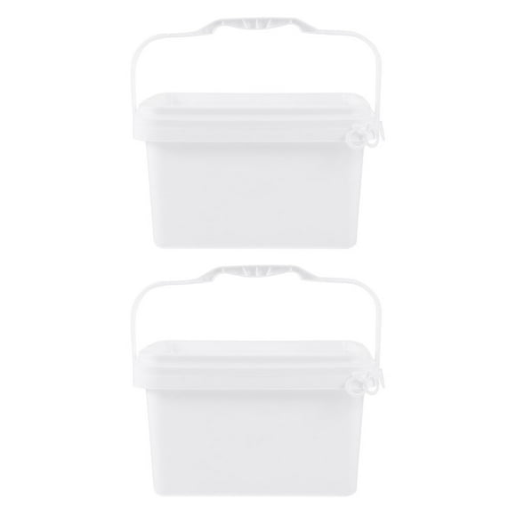MasteelfCA 2pcs Plastic Bucket Storage Bucket with Handle Plastic Pail Paint Pail Paint Container Packaging Bucket