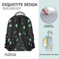 thumbnail image 5 of Alien and UFO Black Pattern Backpack for School, Cute School Bag with Adjustable Shoulder Straps and Padded Back, 15.3"x11"x7.1", 5 of 5