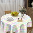 thumbnail image 6 of Easter Tablecloth Round 60 Inch Spring Colorful Buffalo Plaid Table Cloth Washable Polyester Farmhouse Multicolor Checked Table Cover for Home Kitchen Dining Room Party Spring Easter Holiday Decor, 6 of 6