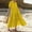 Yellow, variant on Hvot&aat Women Bohemian Solid Color Flowy Dress Casual Loose V Neck Short Sleeve Dress Summer Tiered Ruffle Long Vacation Beach Dress