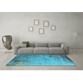 thumbnail image 3 of Ahgly Company Indoor Square Oriental Light Blue Industrial Area Rugs, 7' Square, 3 of 4