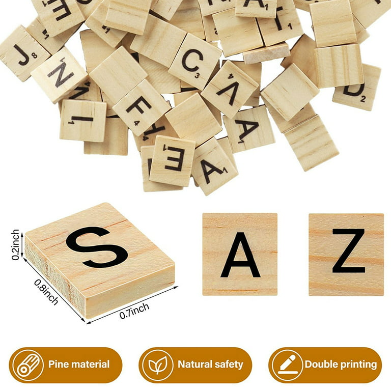 100pcs 20mm Small Wooden Letters for Crafts, DIY Wooden Alphabet