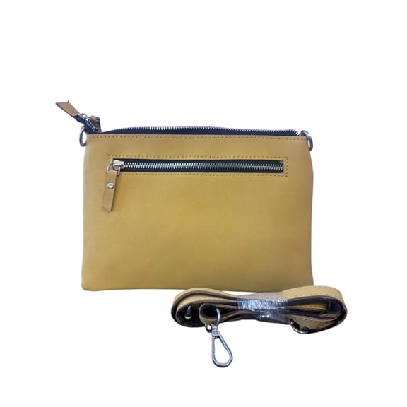 Handmade Leather Sling Bag for Women – 10x7 Inch Crossbody Purse with Zipper, Compact Travel Shoulder Bag