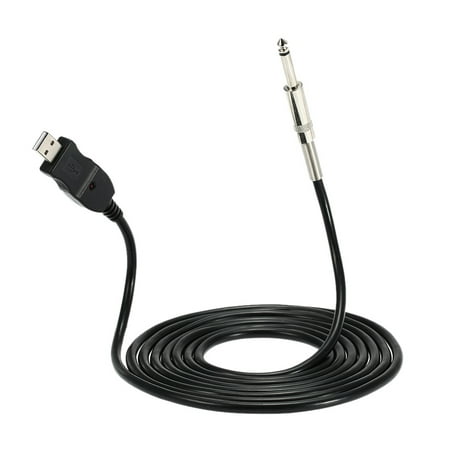 New Guitar Bass 1/4'' 6.3mm To USB Link Connection Instrument Cable Adapter for PC/MAC Recording