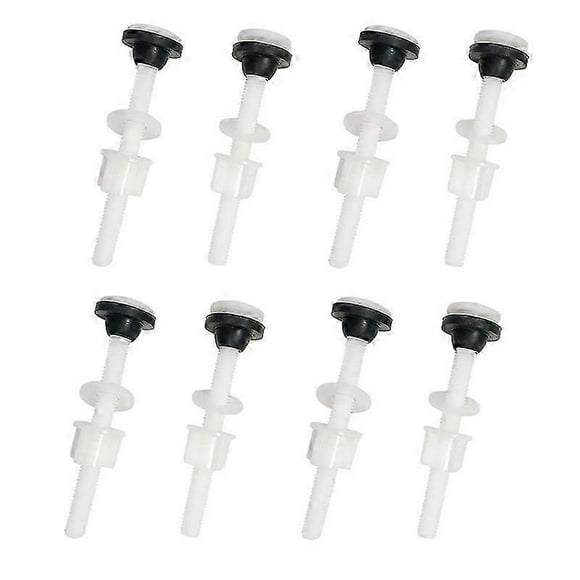 Toilet Tank Bolts and Seals Kit 8-Pack M10 Plastic Toilet Repair Hardware, Leak-Proof Bathroom Replacement Parts