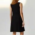 thumbnail image 5 of UoCefik Women's V Neck Front Knotted Sleeveless Tank Dress Summer Solid Casual A Line Dress Black S, 5 of 5