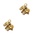 thumbnail image 2 of Jumpingount Colgante antiguo Animal collar llaveros accesorios de joyería Mini decoración manualidades miniaturas figuritas escritorio hogar Cobre puro sólido, elefante 2piezas, 2 of 6