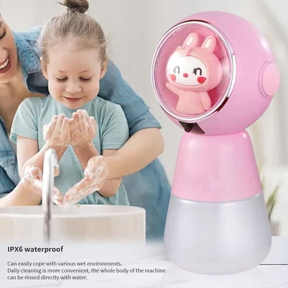 Automatic Touchless Foam Soap Dispenser, Rechargeable with Soft Breathing Light, Spaceman Design for Bathroom & Kitchen
