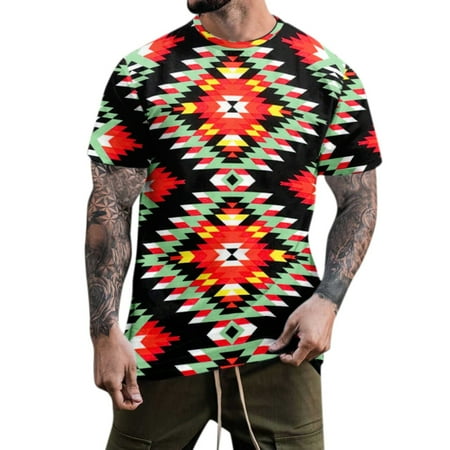 

JDEFEG Short Sleeve Scrub Jackets Male Summer National Style Print T Shirt Blouse Round Neck Short Sleeve Tops T Shirt Cotton Long Sleeve Shirt Polyester Black Xxxl