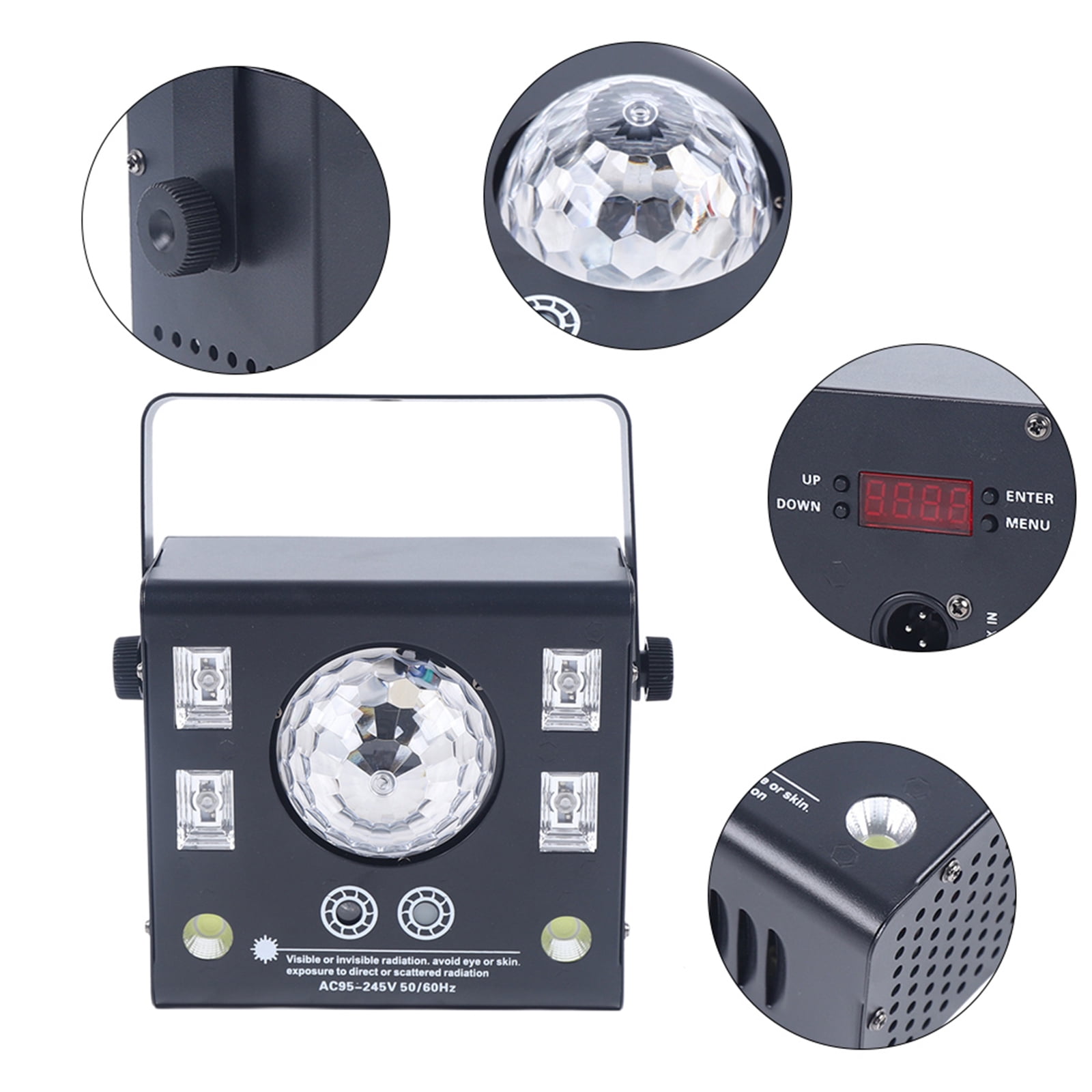 Miumaeov DJ Stage Light LED 4 in 1 Mixed Lighting Effect Strobe Ball Light Fixtures with Remote Comtrol