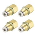 thumbnail image 5 of 4mm Tube to 1/8PT Female Thread, Bulkhead Push to Connect Fitting Copper 4Pcs, 5 of 5