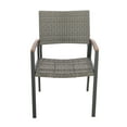 thumbnail image 5 of GDF Studio Swarthmore Outdoor Aluminum Dining Chairs with Faux Wood Accents, Set of 4, Silver, Gray, Natural Brown, Wicker, 5 of 5