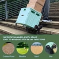 thumbnail image 5 of Folding Shopping Cart with Collapsible Plastic Crate, Rolling Utility Cart for Grocery, Mint, 5 of 11