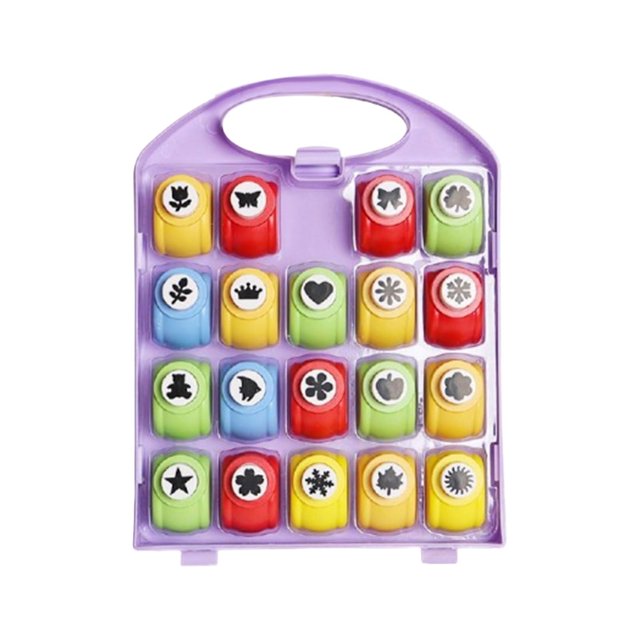 XFGOU Creative Children's DIY Punch Craft Kit Craft Punch Shapes Set Creative Children's Craft Punch Shapes Set Craft Paper Punch Leaves Butterfly Heart Flower Punch DIY Project