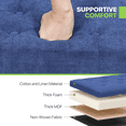 thumbnail image 5 of Magshion Foot Stool Ottoman with Padded Seat, Modern Cotton-linen Footrest, Rectangular Seat Stool, Navy Blue, 5 of 9