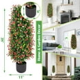 thumbnail image 4 of Bibana Artificial Rose Tree 3FT- Fake Floral Plant Tree in Pot- Decorative Topiary Plant - Cement Filled Potted Faux Flower Plant for Home Office Porch Decor Indoor Outdoor(set of 2), 4 of 6