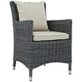 thumbnail image 1 of Modway Summon Dining Aluminum and Rattan Patio Armchair in Canvas/Beige, 1 of 4