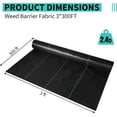 thumbnail image 2 of Woven Polypropylene Weed Barrier Fabric with Guide Lines, Heavy Duty Landscape Ground Cover Mat for Garden Driveway Pathway, Breathable Permeable Weed Control Cloth for Greenhouse Flower Bed, 2 of 8