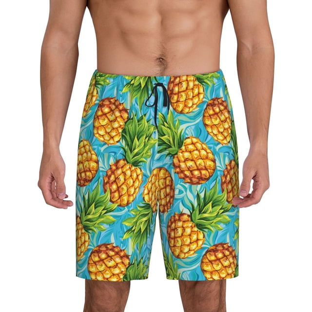 Fotbe Pineapple Pantalones Cortos de Pijama para Hombre, Ropa de Dormir, Pantalones de Pijama Cortos para Hombre-XX-Large