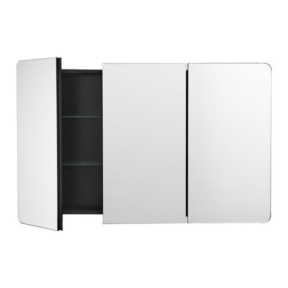 KFFKFF Medicine Cabinet, 25.5 x 40 inch, Medicine Cabinet for Bathroom with Mirror, Aluminum Frame Bathroom Wall Cabinet