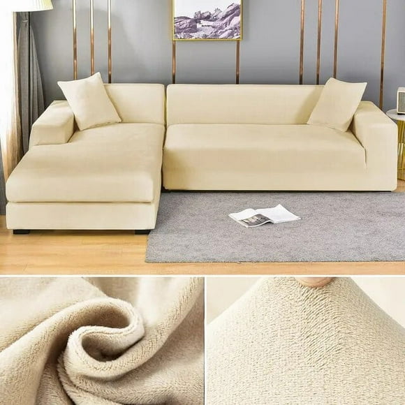 Velvet Sofa Cover Thick Elastic 1/2/3/4 Seater Sofa Cover for Living Room Velvet Plush L Shaped Corner Sofa Cover Couch Cover