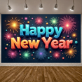 thumbnail image 3 of Festive Design Happy New Year Banner Colorful Decoration New Year Celebration for Party Celebration Indoor Decoration Event Decoration, 3 of 7