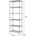 thumbnail image 4 of 6 Shelf Wire Shelving Unit Adjustable Metal Shelves Standing Bathroom Organizers and Storage Wire Closet Metal Pantry Kitchen 12" DX22 W 69.5" H Silver, 4 of 18