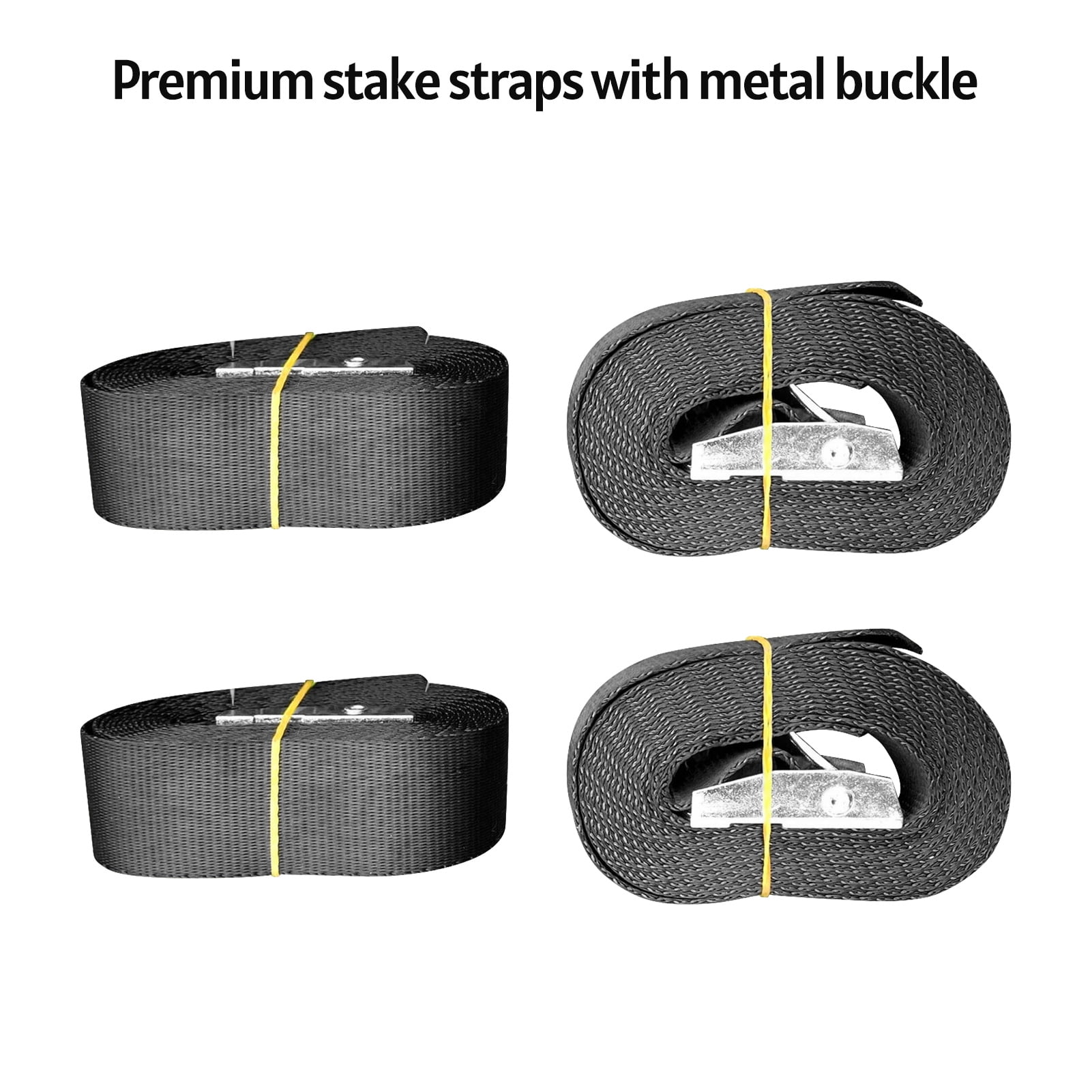 4PCS 42cm Heavy Duty Trampoline Anchors Set Stainless Corkscrew Tent Stakes Garden Stakes Set with Straps