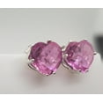 thumbnail image 2 of Heart Pink Sapphire Sterling Silver Earrings, 2 of 5