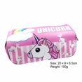 thumbnail image 2 of Estuche de lápices de unicornio de dibujos animados, bolsas de lápices multifunción con cremallera, caja de bolígrafo de lona de gran capacidad, papelería escolar bonita hola suerte  unisex, 2 of 2