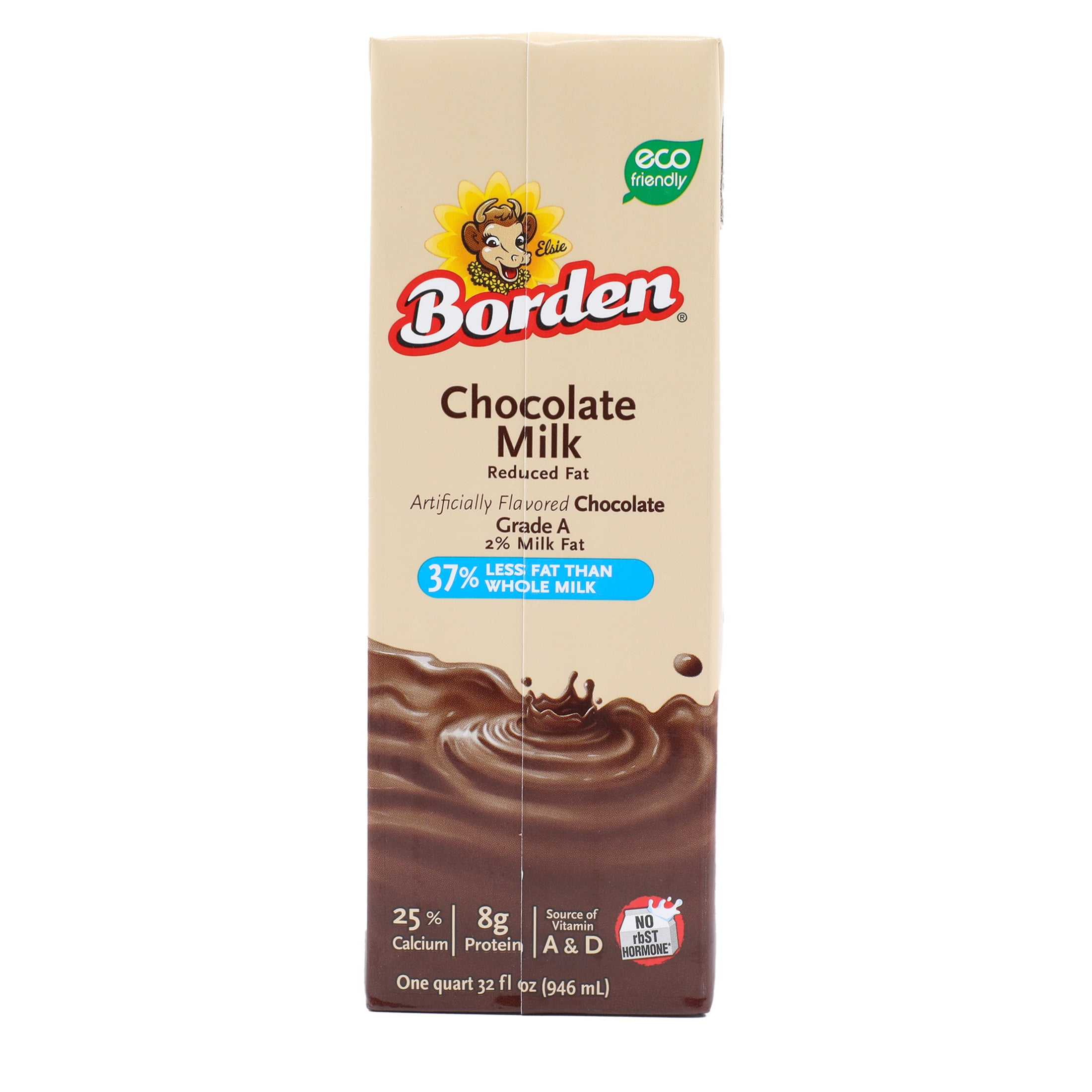 Borden Reduced Fat Chocolate Milk UHT 32 oz. Bottle