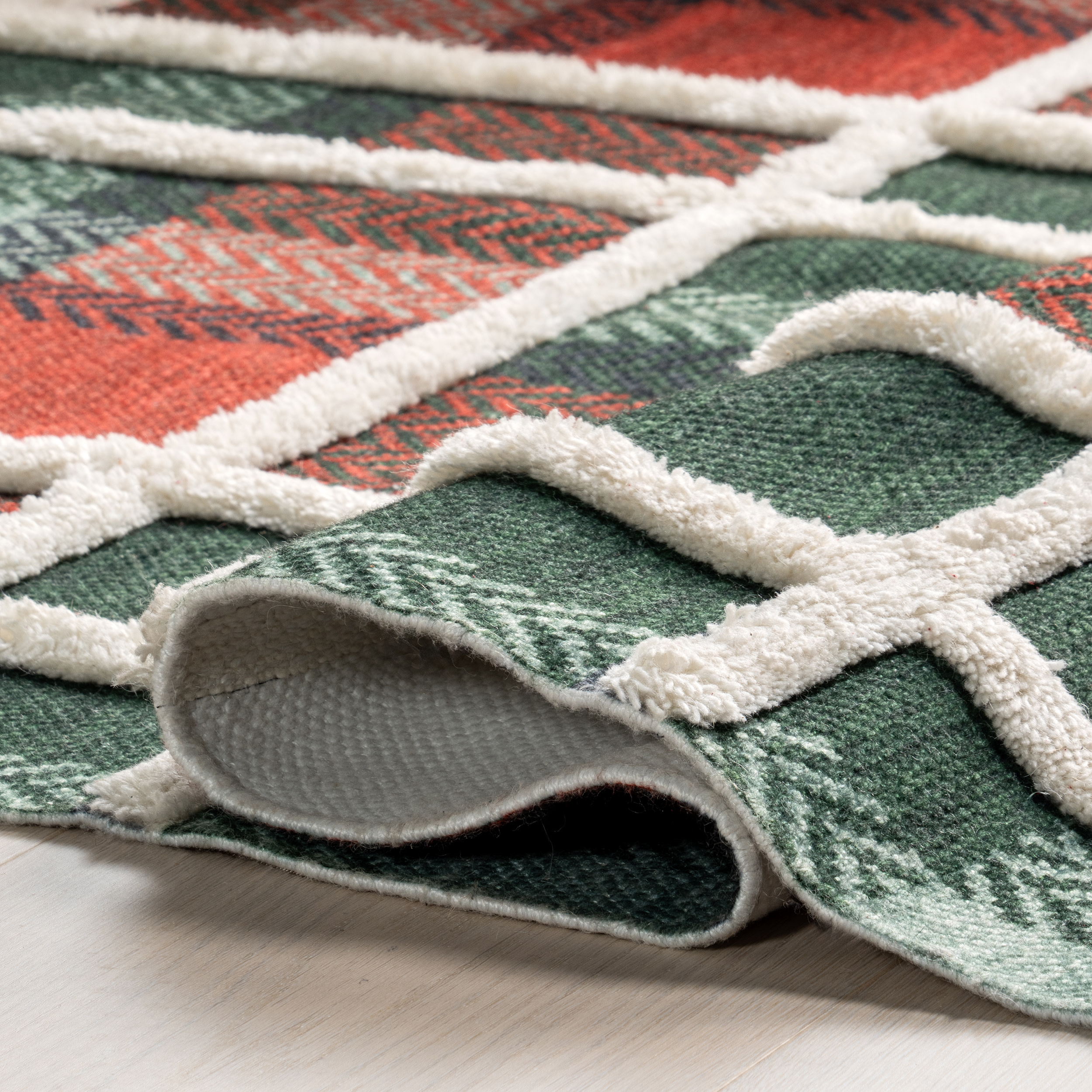 nuLOOM Clara High-Low Tartan Plaid Area Rug, 8' x 10', Hunter Green