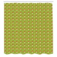 thumbnail image 2 of Ambesonne Mushroom Shower Curtain, Toadstools, 69"Wx84"L, Apple Green Vermilion, 2 of 4