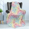 thumbnail image 4 of Watercolor Soft Flannel Fleece Throw Blanket, Valentine's Day Theme Colorful Little Hearts Vibrant Paintbrush Effect, Cozy Plush for Indoor and Outdoor Use, 60" x 80", Multicolor, by Ambesonne, 4 of 5